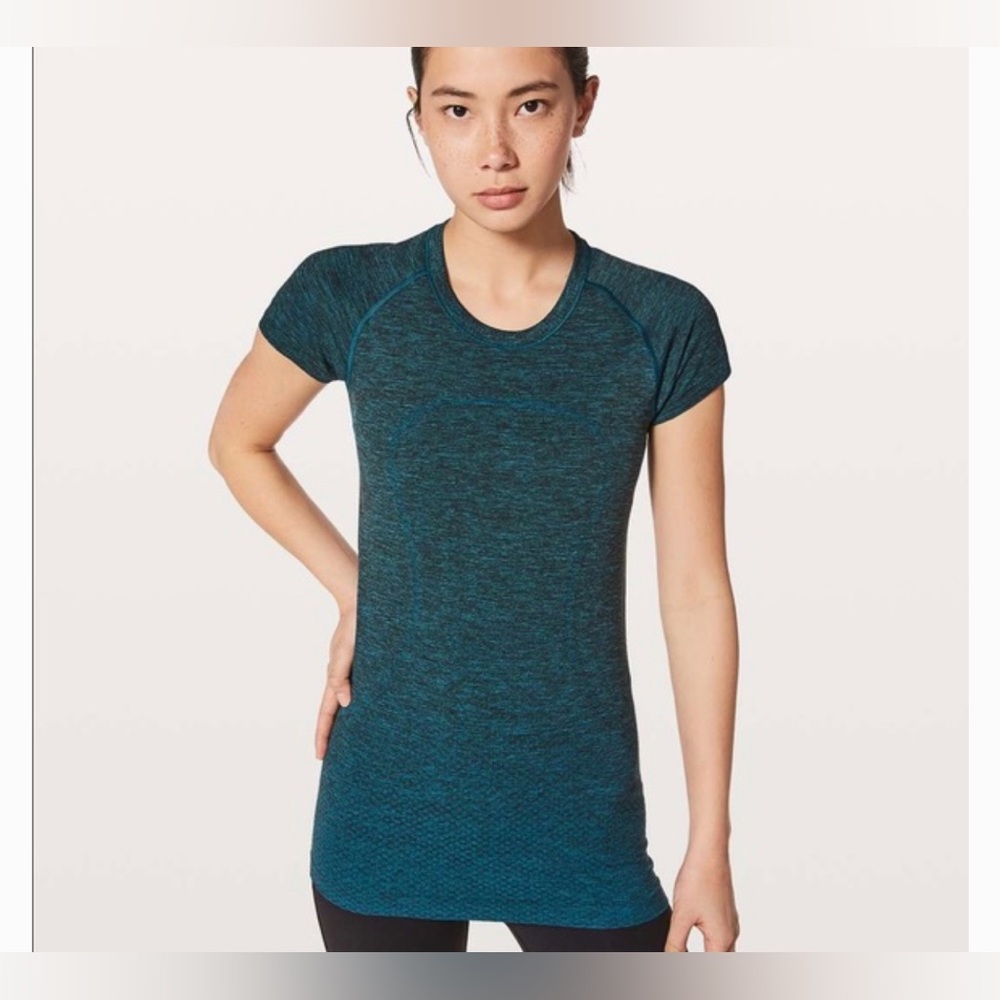 lululemon athletica Teal Space-Dyed Short Sleeve Top